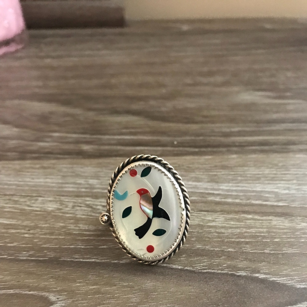 Large Sterling Silver Bird Ring